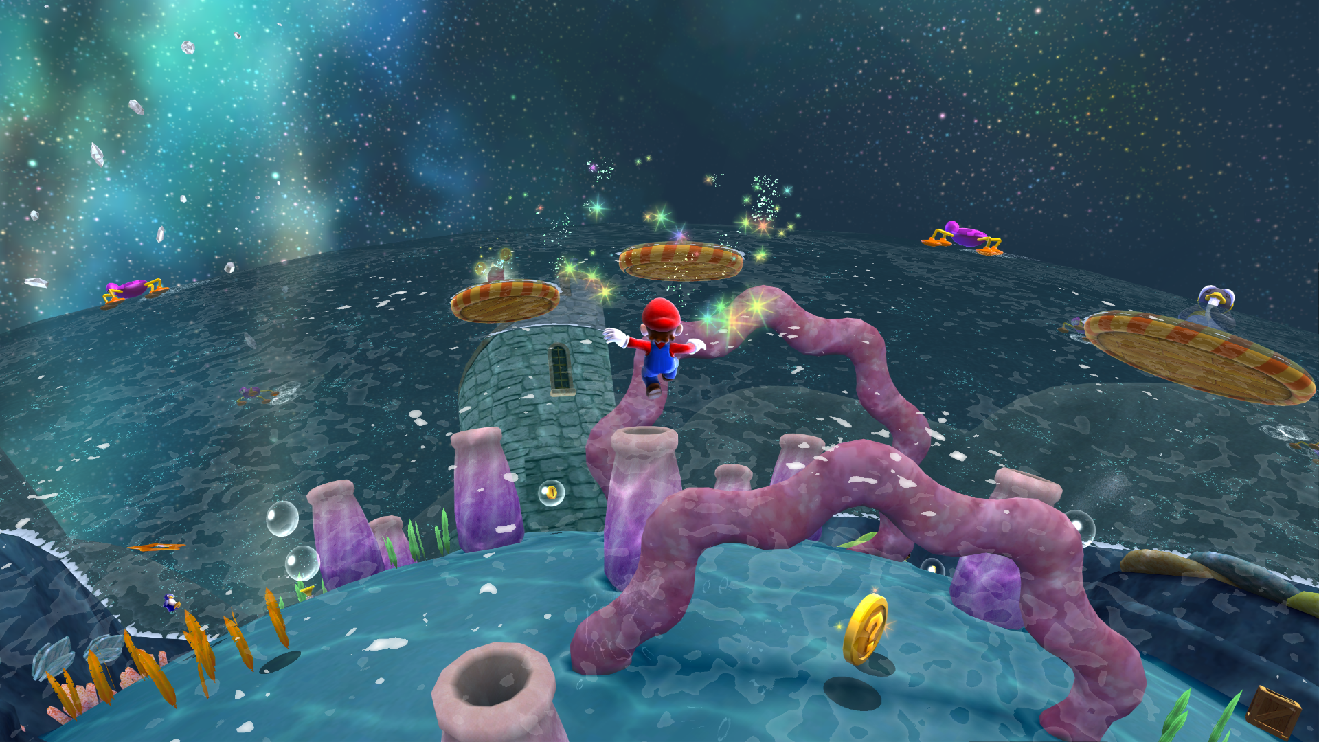 Топ игр с физикой. Super Mario Galaxy 4. 3д мир для игры. Игры с лучшей физикой воды. Super Mario Galaxy 2 корабль.